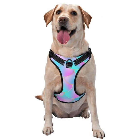 Salouo Purple Dragon Scales for Dog Harness, No-Pull Pet Harness Adjustable Dog Vest No-Choke Reflective Pet Vest for Small, Medium & Large Dogs for Training & Walking-Small