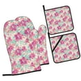 thumbnail image 1 of Salouo Purple Watercolor Flowers for Oven Mitts and Potholders BBQ Gloves-Oven Mitts and Pot Holders Non-Slip Cooking Gloves for Cooking Baking Grilling (4-Piece Set), 1 of 6