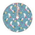 thumbnail image 1 of Salouo Rabbit And Balloon Christmas Tree Skirt 30" Farmhouse Christmas Decorations Snowman Xmas Tree Skirt Tree Mat for Holiday Party Decor, 1 of 1