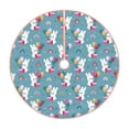 thumbnail image 1 of Salouo Rabbit And Rainbow Christmas Tree Skirt 48" Farmhouse Christmas Decorations Snowman Xmas Tree Skirt Tree Mat for Holiday Party Decor, 1 of 1