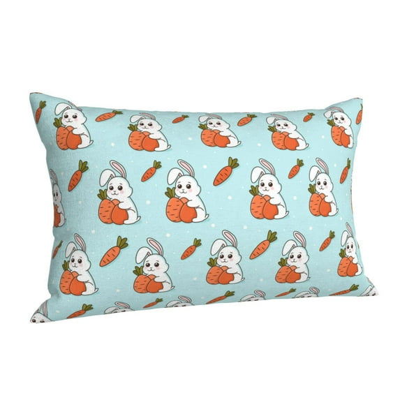 Salouo Rabbit Is Eating Carrots Pattern Pillow Cases,1PC Pillow Covers with Envelope Closure Decorative Pillow Case for Bed Couch,Pillows Not Included-20"x30"