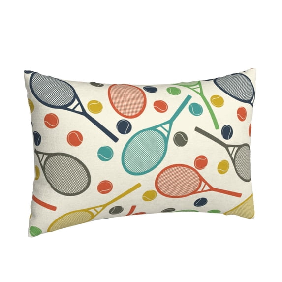 Salouo Racket and Tennis Ball Print Print Pillow Case Cover,Wrinkle-Free Bed Pillow Cover Pack of 1 Home Decor Fade-Resistant and Stain-Resistant ,Pillows Not Included -20"x30"