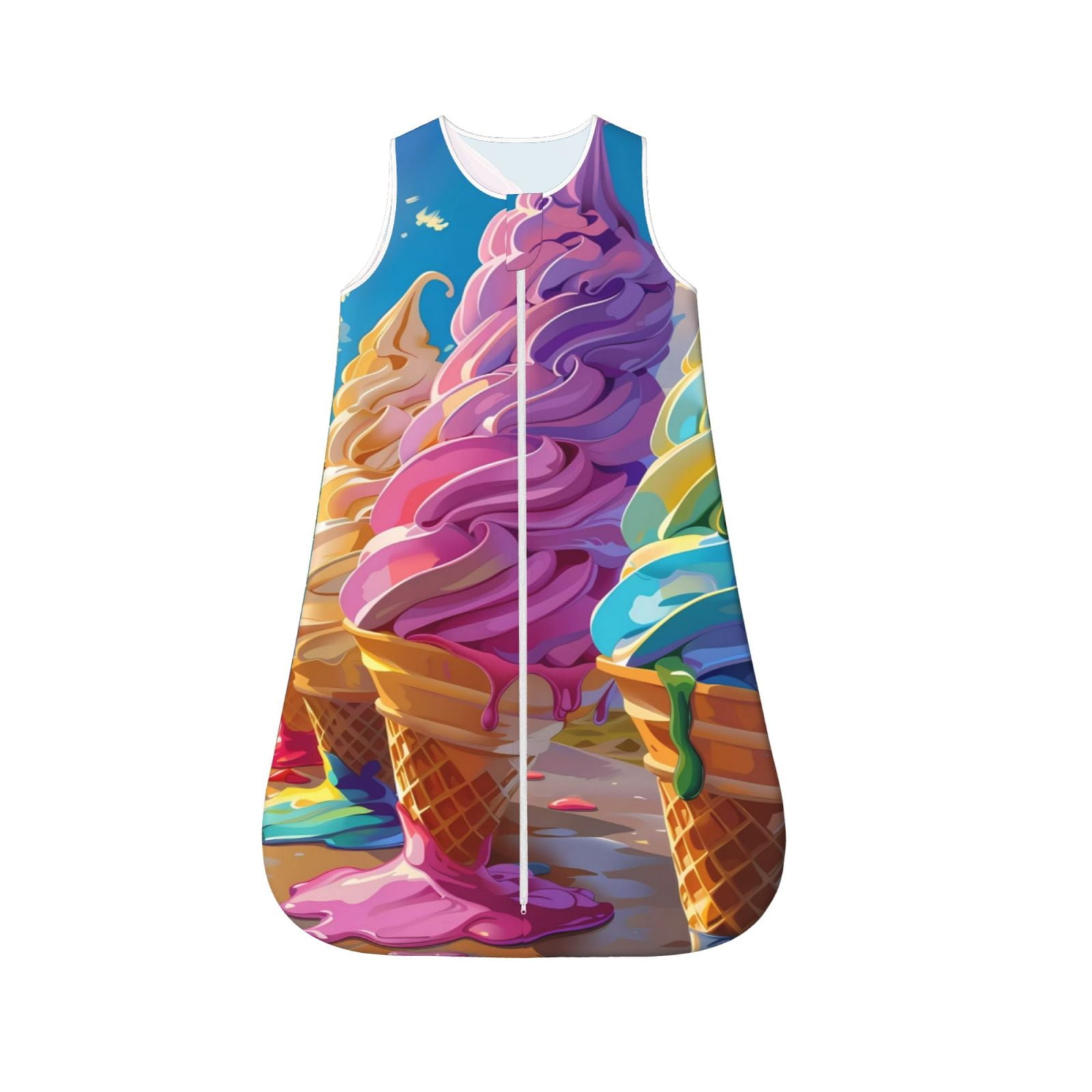 Salouo Rainbow Melting Ice Cream Print Baby Sleep Sack Wearable Blanket