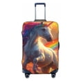 thumbnail image 1 of Salouo Rainbow Sunset Cloud White Horse Pattern Travel Dust-proof Suitcase Cover, Softside Suitcase Protector Luggage Cover Protector for 18-32inch ,Not Included Suitcase, 1 of 8