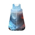 Salouo Red And Blue Fire Mountains Print Baby Sleep Sack Wearable