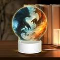 thumbnail image 1 of Salouo Red And Blue Flame Wave Dragon for Round Acrylic Night Light - Acrylic Sheets with LED Light Lamp Base - Decorative Night Lamp for Restaurant Bar Cafe Shop Room Decoration, 1 of 9