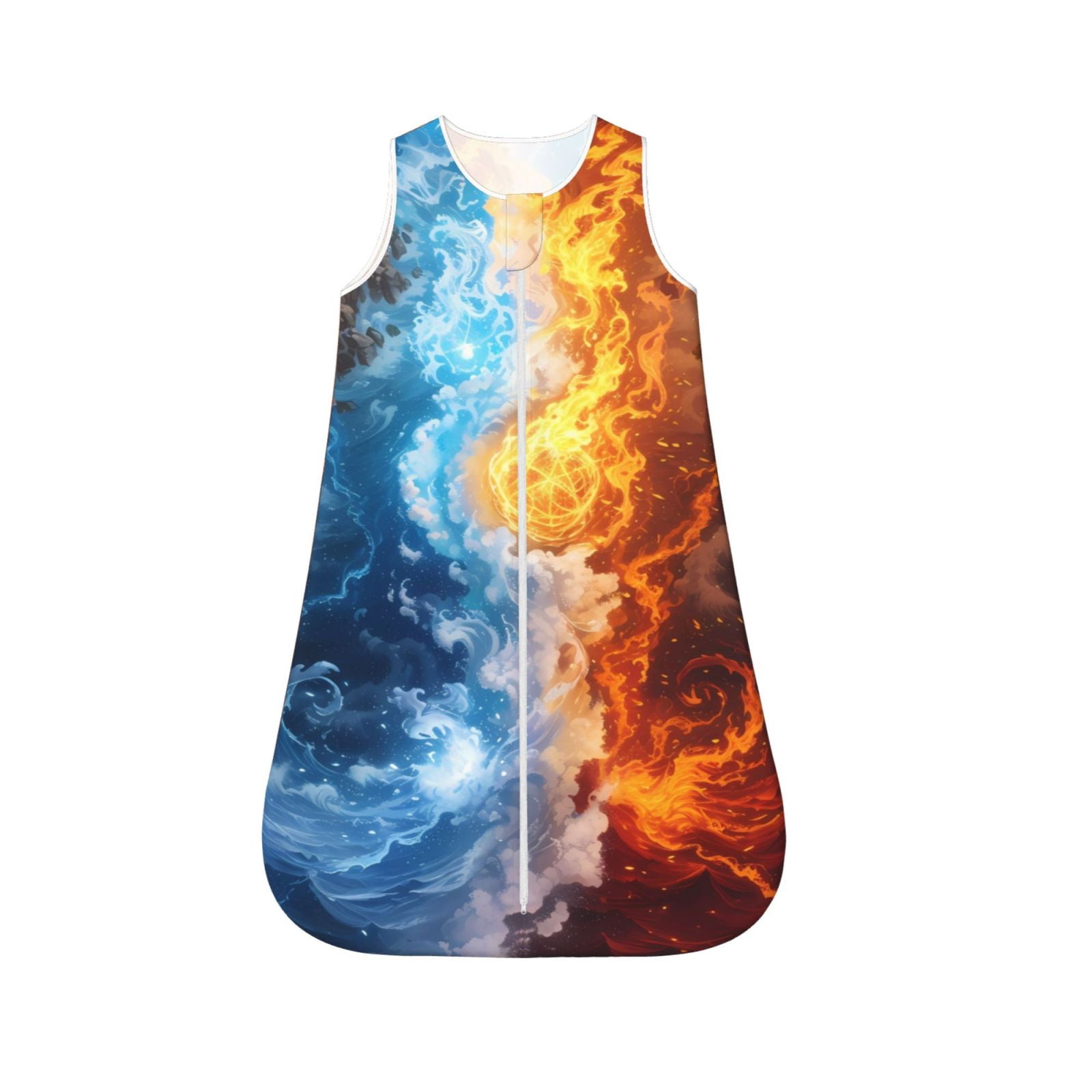 Salouo Red And Blue Flame Waves Print Baby Sleep Sack Wearable Blanket