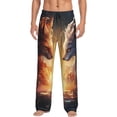 thumbnail image 1 of Salouo Red And White Flame Fox Print Pajama Pants for Men, Lounge Pants Elastic Waistband Casual Men's sleepwear Loungewear Sleep Pajama Pant -Large, 1 of 7