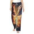 thumbnail image 1 of Salouo Red And White Flame Fox Print Women's Pajama Pants Casual Loose Sweatpants PJs Flowy Pants Drawstring Palazzo for Women Wide Leg Pants Lounge Pajama -Small, 1 of 8