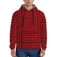 thumbnail image 1 of Salouo Red Black Houndstooth Pattern Men's Fall Hoodie Sweatshirt,Sport Hoodie with Pockets for Men Pullover Casual Hooded Sweatshirt-3X-Large, 1 of 7