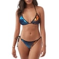 thumbnail image 1 of Salouo Red And Blue Fire Dragon C Pattern Women's Sexy Bikini Set,String Two Piece Swimsuit V Neck Swimwear Self Tie Spaghetti Straps Bathing Suits -XX-Large, 1 of 6