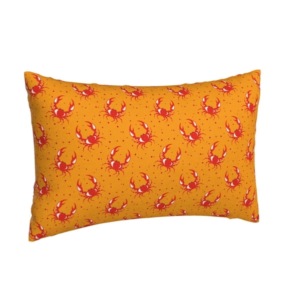 Salouo Red Crab Print Print Pillow Case Cover,Wrinkle-Free Bed Pillow Cover Pack of 1 Home Decor Fade-Resistant and Stain-Resistant ,Pillows Not Included -16"x24"