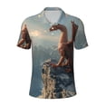 thumbnail image 1 of Salouo Red Dragon Mountain Sunrise for Men's Short Sleeve Polo Shirts,Polo Shirts for Men Performance Short Sleeve Golf Shirt Athletic Casual Collared T-Shirt-Large, 1 of 8