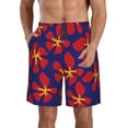 thumbnail image 1 of Salouo Red Floral Pattern Swim Trunks for Men,Men's Hawaiian Bathing Suit Swimsuits Quick Dry Swimming Board Shorts Beach Shorts with Pockets-XX-Large, 1 of 6