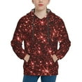 thumbnail image 1 of Salouo Red Glitter Texture Pattern Hoodie Sweatshirt for Youth, Fall Pullover Hoodie Sweatshirt Long-Sleeve Pullover Hooded Sweatshirt-Small, 1 of 6