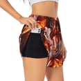 thumbnail image 1 of Salouo Red Leaf Flame Fox Print Women's 2 in 1 Running Shorts Double-Layer Shorts Athletic Workout Gym Yoga Shorts Running Shorts for Women-X-Large, 1 of 7