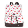 thumbnail image 1 of Salouo Red Lips 1 Pattern PU Leather Backpack,Purse for Women Fashion Multipurpose Design Handbag Ladies Shoulder Bags Travel Backpack, 1 of 4