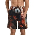 thumbnail image 1 of Salouo Red Panda Autumn Branches Pattern Swim Trunks for Men,Men's Hawaiian Bathing Suit Swimsuits Quick Dry Swimming Board Shorts Beach Shorts with Pockets-Large, 1 of 6