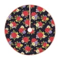 thumbnail image 1 of Salouo Red Rose Flower Christmas Tree Skirt 48" Farmhouse Christmas Decorations Snowman Xmas Tree Skirt Tree Mat for Holiday Party Decor, 1 of 8