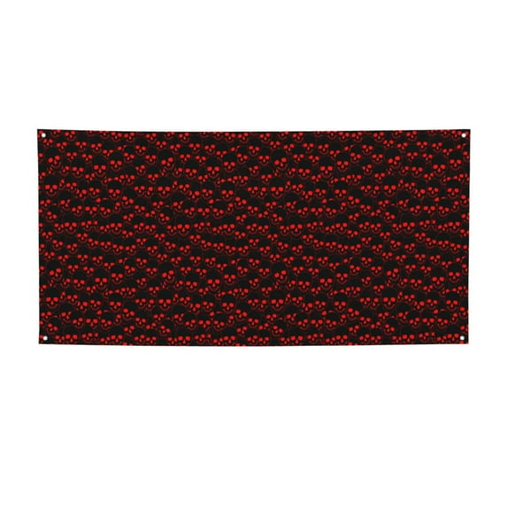 Salouo Red Skulls 4 Pattern Holiday Banner Outside Party Decoration Banner (1PC) Festival Supplies Fit for Birthday Parties & Celebrations & Chrismas-Small