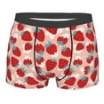 thumbnail image 1 of Salouo Red Strawberry Print Men's Boxer Briefs,Breathable Underwear Elastic Waistband Briefs for Men -Small, 1 of 8