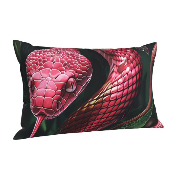 Salouo Red Viper Jungle Intensity Pattern Pillow Cases,1PC Pillow Covers with Envelope Closure Decorative Pillow Case for Bed Couch,Pillows Not Included-14"x20"