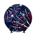 thumbnail image 1 of Salouo Red White Blue Fireworks 1 Pattern Bone China Decorative Plate,Holiday Decor Decorative Ceramic Plates with Stand Elegant Home DéCor for Hallway/Living Room/Bedroom-8in, 1 of 6