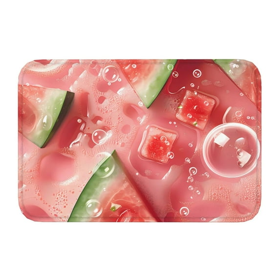 Salouo Refreshing Watermelon Slices Pattern Outdoor Indoor Sturdy Doormats 16’’×24’’, Anti Fatigue Soft Flannel Thick Door Mat,Non-Slip Rectangle Rug Cushion