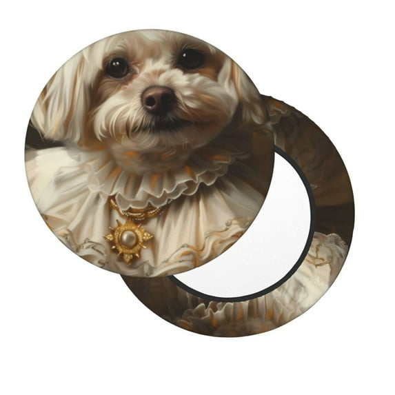 Salouo Regal Dog In Royal Attire Pattern Bar Stool Cushion Cover, Round Crease-Resistant Stretchy Dustproof Stool Seat Slipcover for Bar Round Chair-13 inch