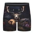 thumbnail image 1 of Salouo Regal Stag In Forest Pattern Men's Boxer Briefs, Soft & Breathable Underwear Elastic Waistband Briefs for Men,1-Pack, 1 of 7