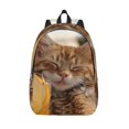 thumbnail image 1 of Salouo Relaxing Cat With Orange Juice for Travel Backpack for Men Women,Casual Laptop Backpack Daypack Business Work Bag for Travel、Hiking、Weekend -Small, 1 of 5