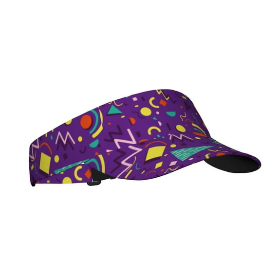 Salouo Retro 80s Style Pattern Sport Sun Visor Hats,1-Piece of Adult Sunscreen Visor Cap Adjustable Sun Hat for Outdoor Activities Fits for Women and Men (One Size)