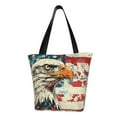 thumbnail image 1 of Salouo Retro American Eagle for Shoppers Tote for Women Foldable Handbags with Big Capacity Casual One-Shoulder Shopping Bag Hobo Bags Fit for Office/Shopping/Park, 1 of 6