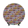 thumbnail image 1 of Salouo Retro Cassette Pattern Bone China Decorative Plate,Holiday Decor Decorative Ceramic Plates with Stand Elegant Home DéCor for Hallway/Living Room/Bedroom-10in, 1 of 6