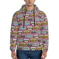 thumbnail image 1 of Salouo Retro Cassette Pattern Men's Fall Hoodie Sweatshirt,Sport Hoodie with Pockets for Men Pullover Casual Hooded Sweatshirt-X-Large, 1 of 7