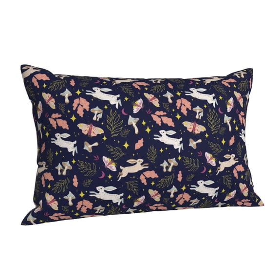 Salouo Retro Rabbit Flower Pattern Pillow Cases,1PC Pillow Covers with Envelope Closure Decorative Pillow Case for Bed Couch,Pillows Not Included-20"x30"