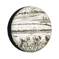thumbnail image 1 of Salouo Rice Harvest Print Spare Tire Cover 14-17 inch Spare Tire Protector Universal Tough Tire Wheel Cover for Trailer SUV and Truck-16 inch, 1 of 6
