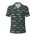 thumbnail image 1 of Salouo River Freshwater Fish for Men's Short Sleeve Polo Shirts,Polo Shirts for Men Performance Short Sleeve Golf Shirt Athletic Casual Collared T-Shirt-Medium, 1 of 8