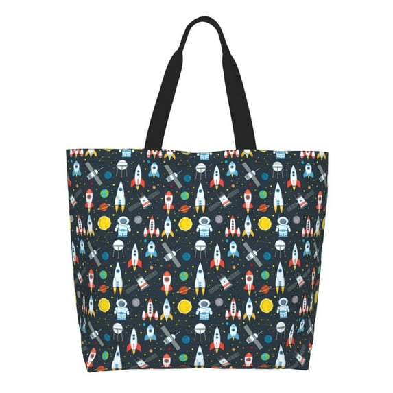 Salouo Rocket Space for Tote Bag for Women - Shoulder Shopping Bag Handbag Hobo Bags Casual Handbags Big Capacity Shopping Work Bag for Travel & Work