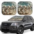 thumbnail image 1 of Salouo Roman Chariot Horse Race Pattern Car Windshield Sun Shade Foldable | Front Windshield Shade for Sun, Heat and UV Rays | Interior Sun Protection-Large, 1 of 6