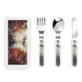 thumbnail image 1 of Salouo Romantic Flower Fox Couple Pattern 3 Pieces Toddler Utensils, Kids Silverware Set Stainless Steel Utensils for Kids Children Safe Spoons Forks & Knife Dishwasher Safe, 1 of 8