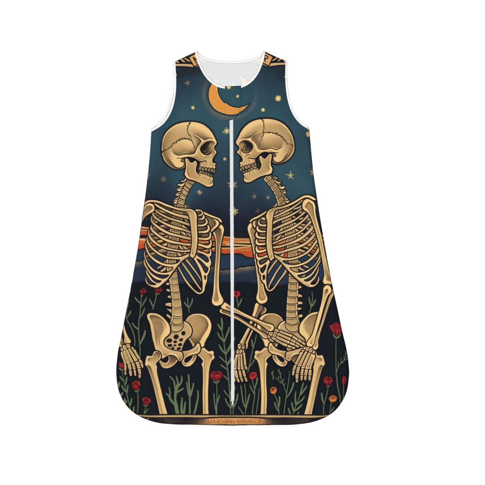 Salouo Romantic Skeletons Under Moon Print Baby Sleep Sack Wearable