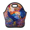 Salouo Rooster Oil Painting for Lunch Tote,Lunch Bag Insulated Lunch