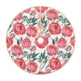 thumbnail image 1 of Salouo Rose Flowers Christmas Tree Skirt 30" Farmhouse Christmas Decorations Snowman Xmas Tree Skirt Tree Mat for Holiday Party Decor, 1 of 1