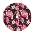 thumbnail image 1 of Salouo Rose Flowers Christmas Tree Skirt 48" Farmhouse Christmas Decorations Snowman Xmas Tree Skirt Tree Mat for Holiday Party Decor, 1 of 1
