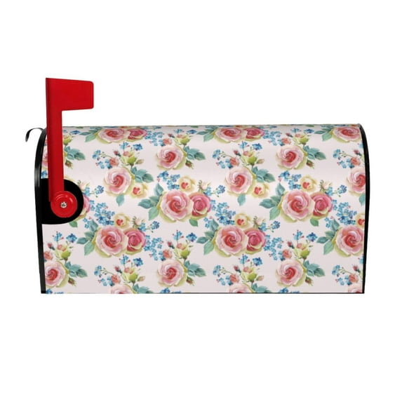 Salouo Rose Flowers for Magnetic Mailbox Covers Waterproof Post Box Cover Post Letter Box Cover Post Box Cover Home Decor for Garden/Yard /Farmhouse-25.5x21 in