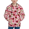 thumbnail image 1 of Salouo Rose Flowers Pattern Hoodie Sweatshirt for Youth, Fall Pullover Hoodie Sweatshirt Long-Sleeve Pullover Hooded Sweatshirt-Large, 1 of 6