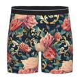 thumbnail image 1 of Salouo Rose Flowers Pattern Men's Boxer Briefs, Soft & Breathable Underwear Elastic Waistband Briefs for Men,1-Pack, 1 of 7