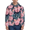 thumbnail image 1 of Salouo Rose Flowers Pattern Men's Fall Hoodie Sweatshirt,Sport Hoodie with Pockets for Men Pullover Casual Hooded Sweatshirt-Small, 1 of 7