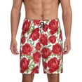 thumbnail image 1 of Salouo Rose Flowers Pattern Men's Sleep Pajama Shorts,Pajama Bottoms Elastic Waistband Sleep Pajama Short PJ Shorts for Men -Medium, 1 of 6